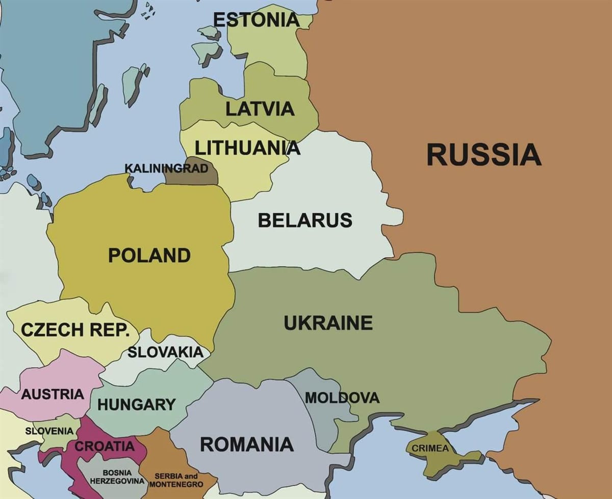 mapa mapa Estonska okolních zemí