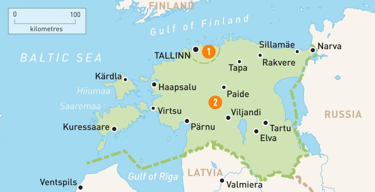 mapa Estonska