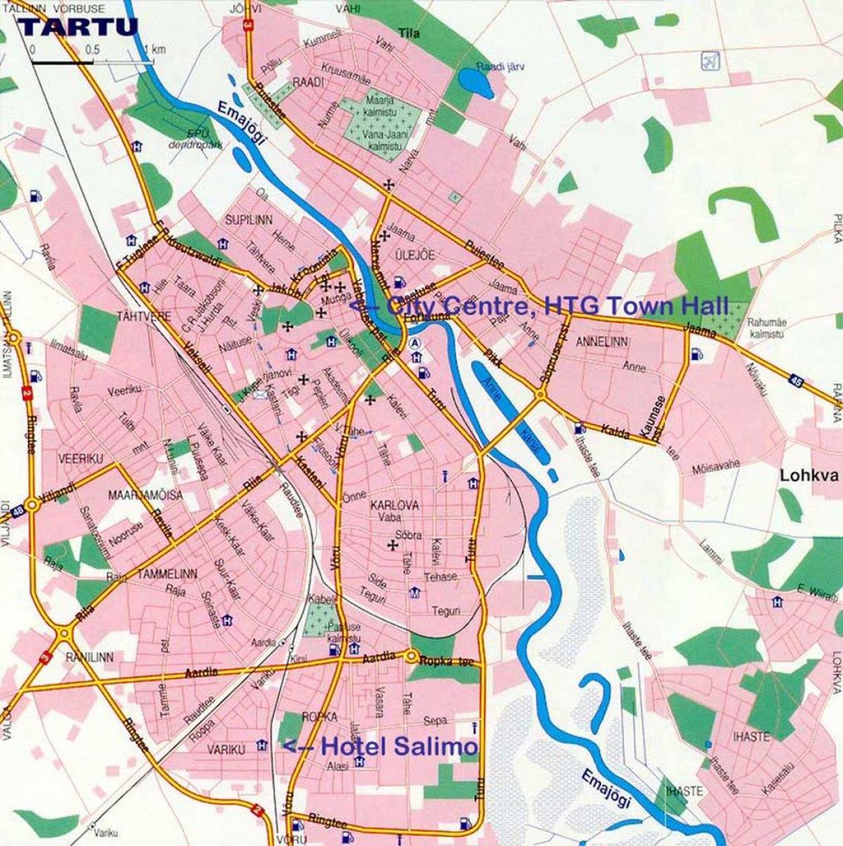 mapa tartu Estonsko