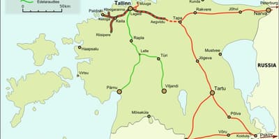 Mapa estonské železnice