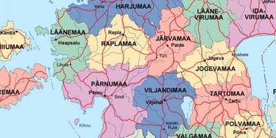 Mapa Estonska politické