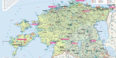 Turistická mapa Estonska