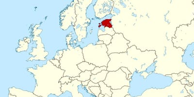 Estonsko umístění na mapě světa