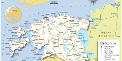 Mapa Estonska země