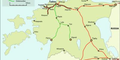 Mapa estonské železnice